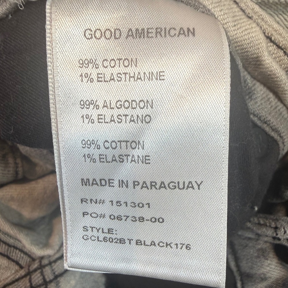 Good American NEW Good Classic High Rise V-Front Jeans Gray Black 176‎ Sz 2/26 - Picture 7 of 10
